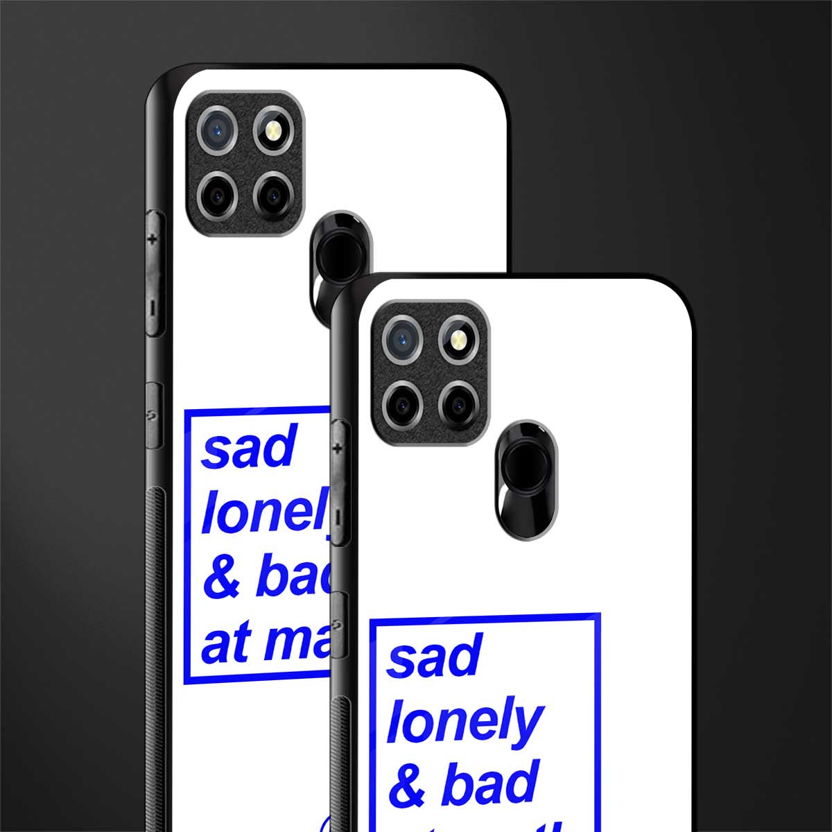 bad at math glass case for realme c12 image-2