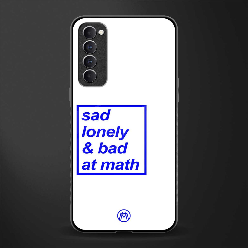 bad at math glass case for oppo reno 4 pro image
