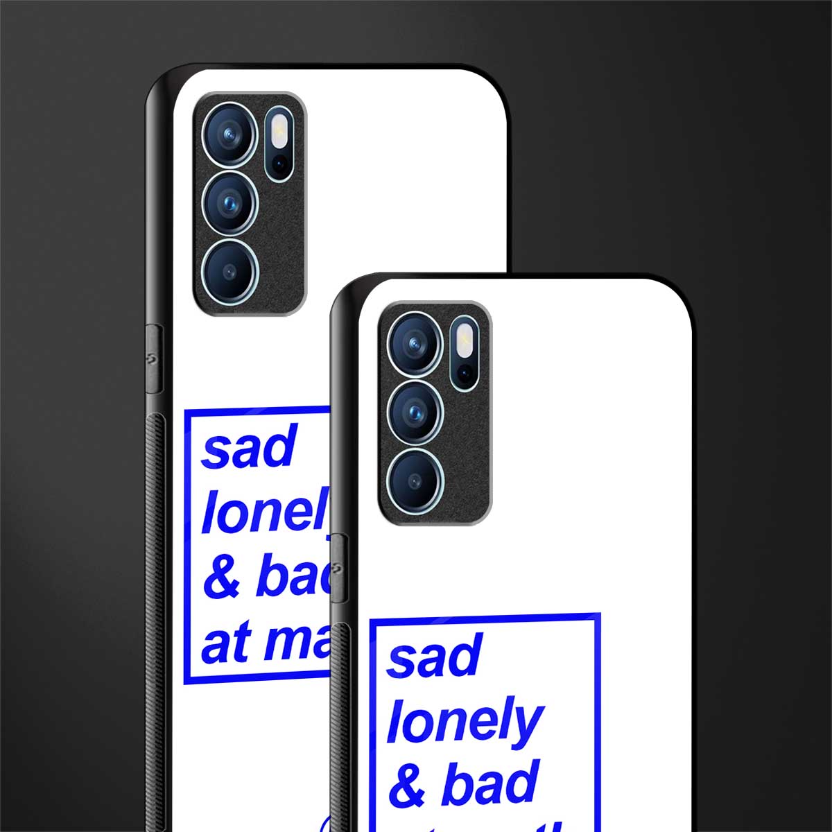 bad at math glass case for oppo reno6 5g image-2