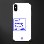 bad at math glass case for iphone xs image