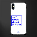 bad at math glass case for iphone x image