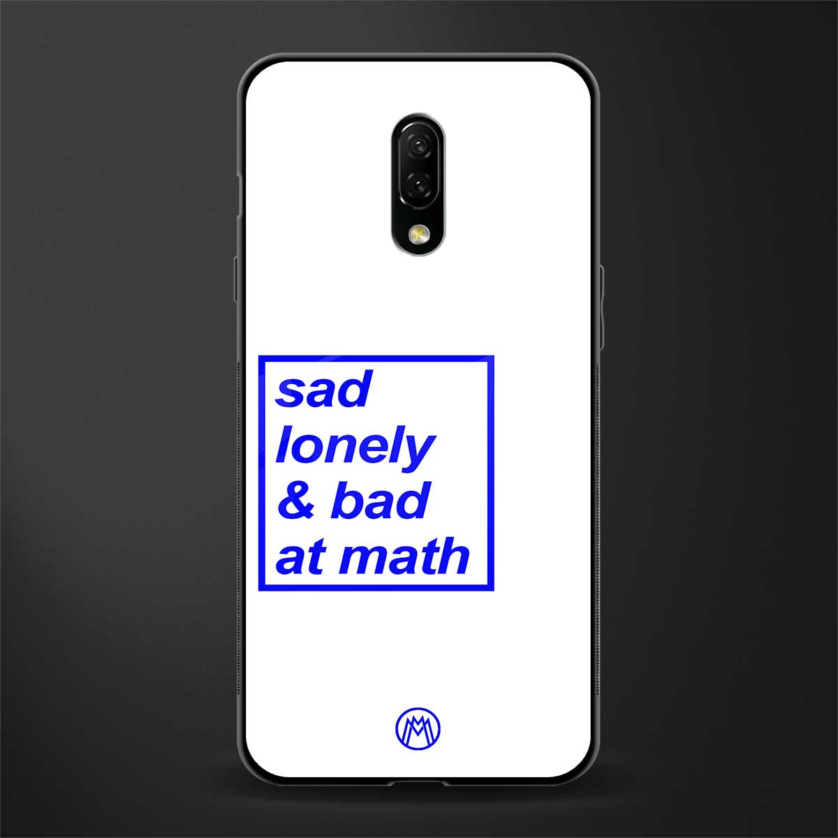 bad at math glass case for oneplus 7 image