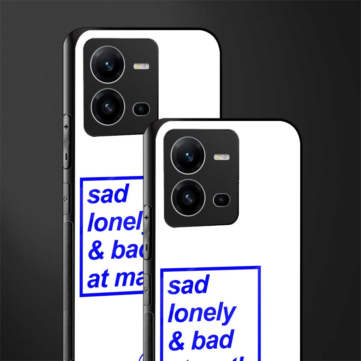 bad at math back phone cover | glass case for vivo v25-5g