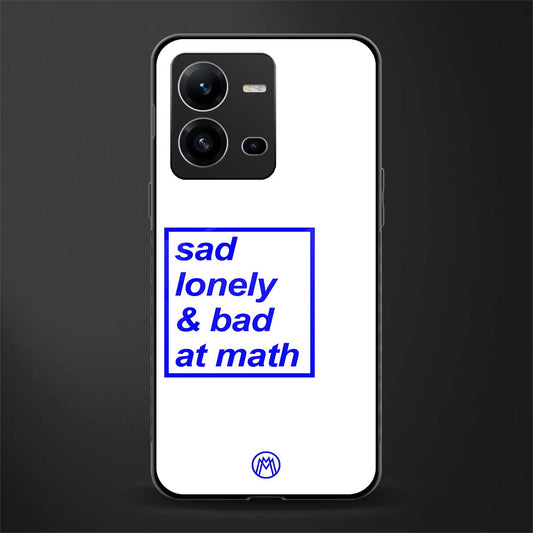 bad at math back phone cover | glass case for vivo v25-5g