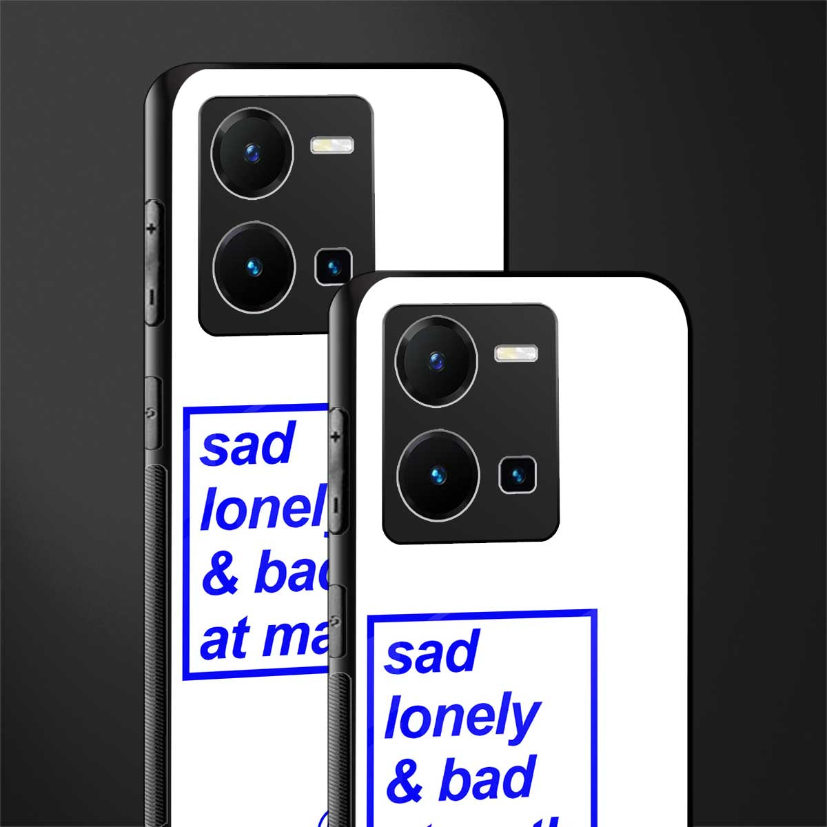bad at math back phone cover | glass case for vivo y35 4g