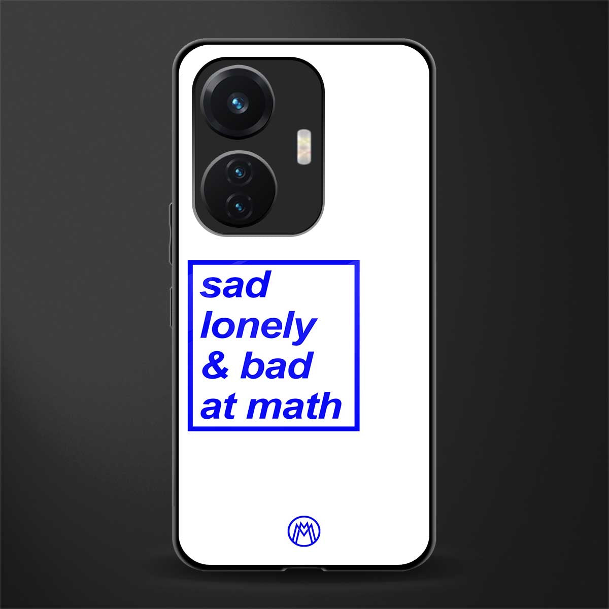 bad at math back phone cover | glass case for vivo t1 44w 4g