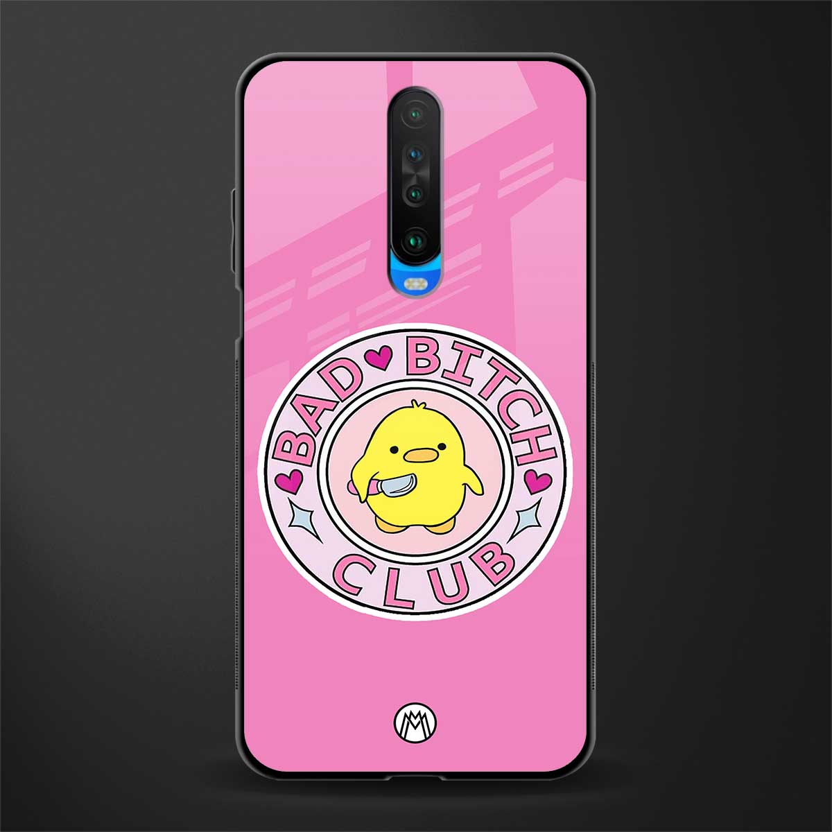bad bitch club glass case for poco x2 image