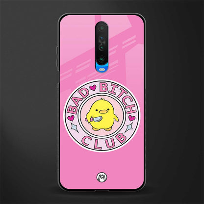 bad bitch club glass case for poco x2 image