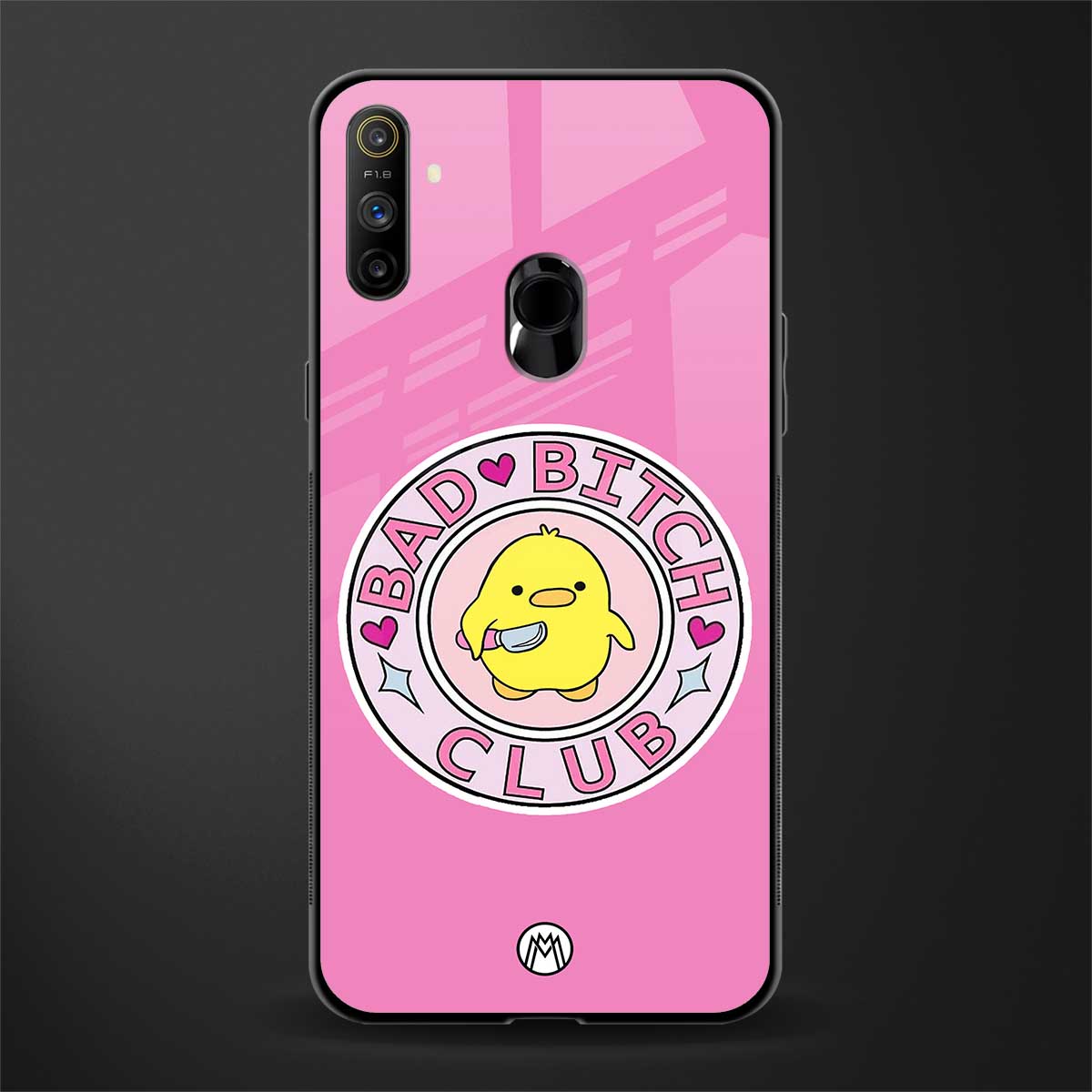 bad bitch club glass case for realme narzo 10a image
