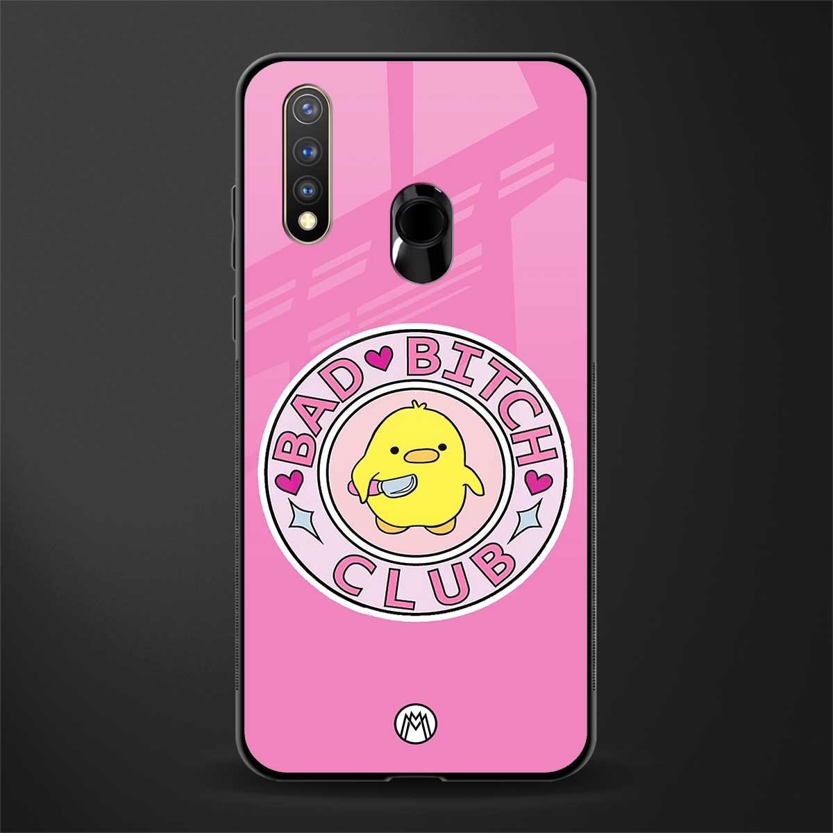bad bitch club glass case for vivo y19 image