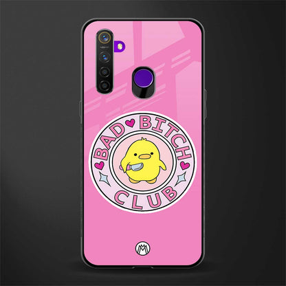 bad bitch club glass case for realme 5 image
