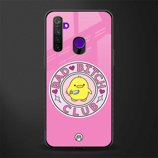 bad bitch club glass case for realme 5i image