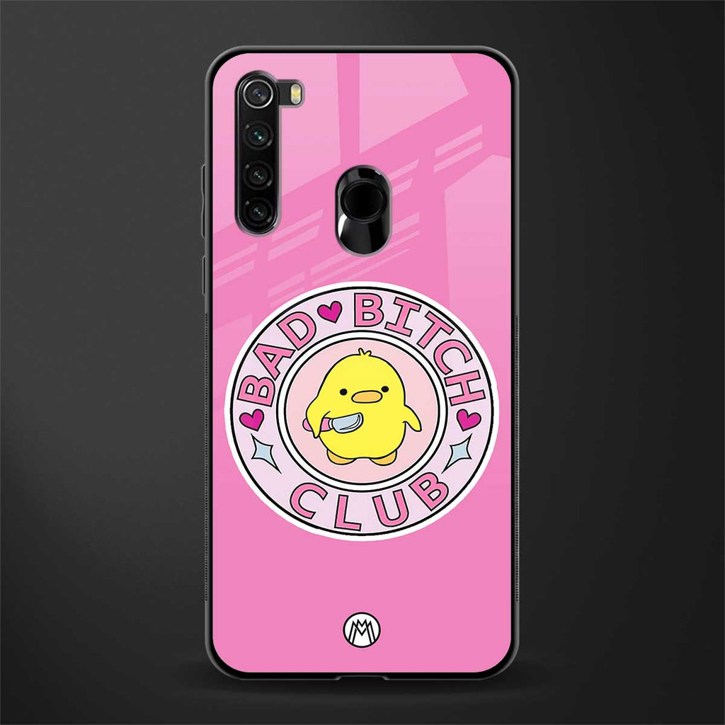 bad bitch club glass case for redmi note 8 image