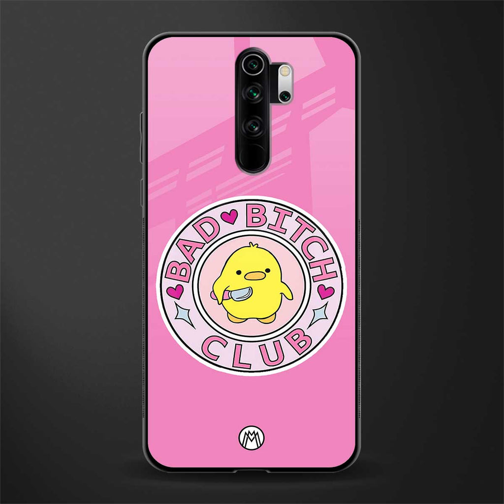 bad bitch club glass case for redmi note 8 pro image