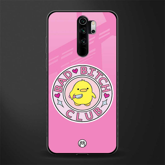 bad bitch club glass case for redmi note 8 pro image