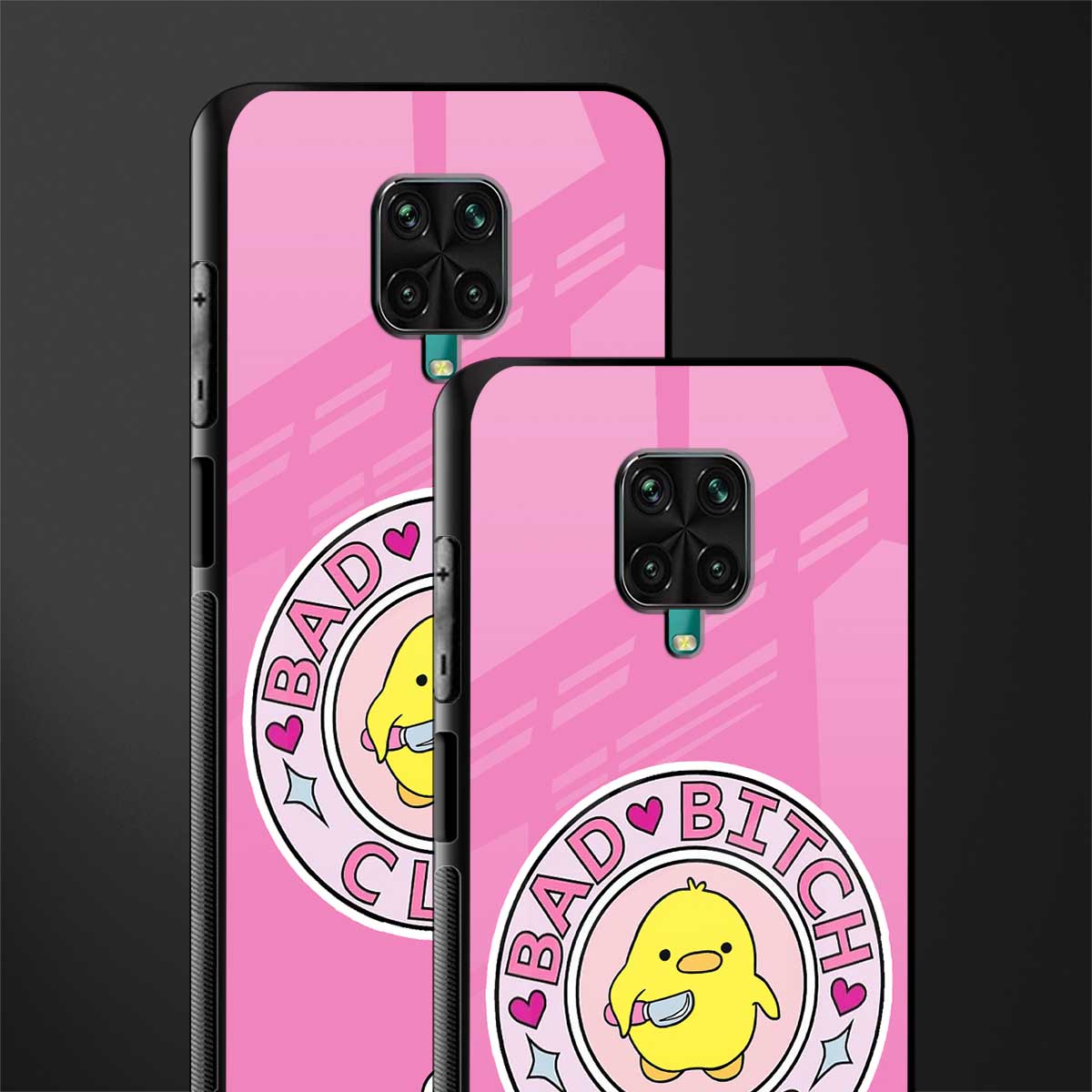 bad bitch club glass case for redmi note 9 pro image-2