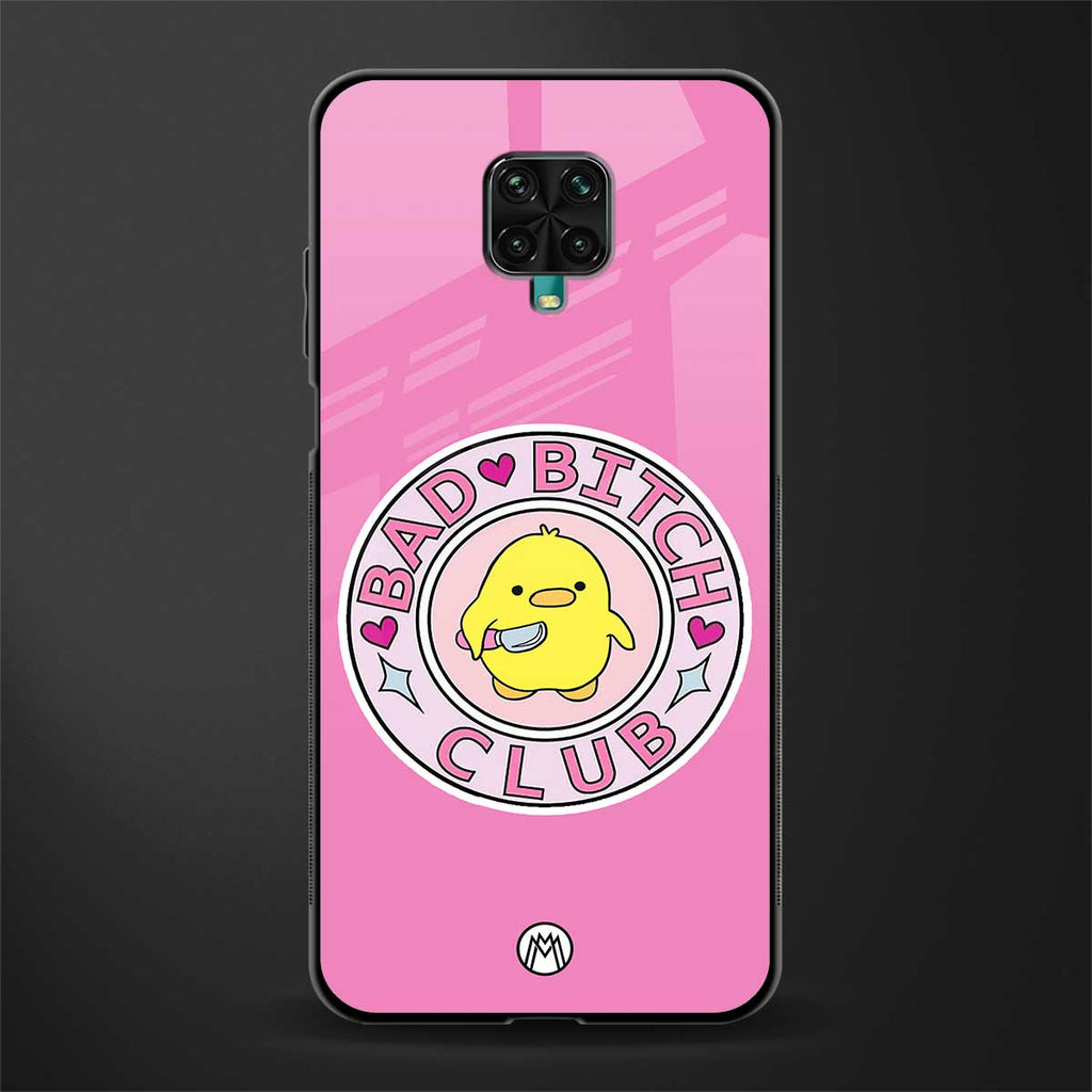 bad bitch club glass case for redmi note 9 pro image