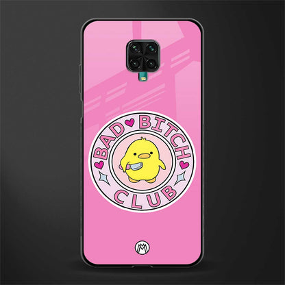 bad bitch club glass case for redmi note 9 pro image
