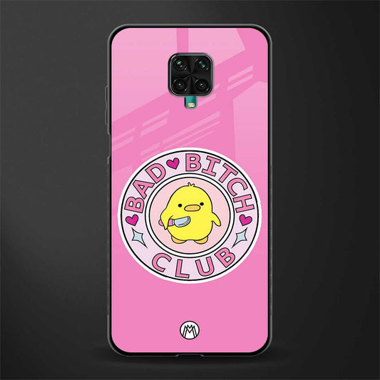 bad bitch club glass case for redmi note 9 pro image
