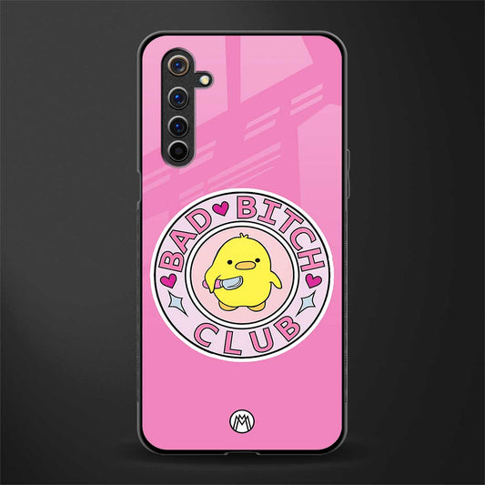 bad bitch club glass case for realme 6 image