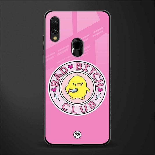bad bitch club glass case for redmi y3 image