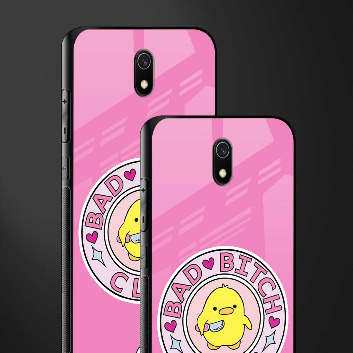 bad bitch club glass case for redmi 8a image-2