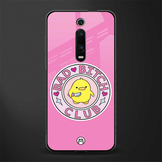 bad bitch club glass case for redmi k20 image