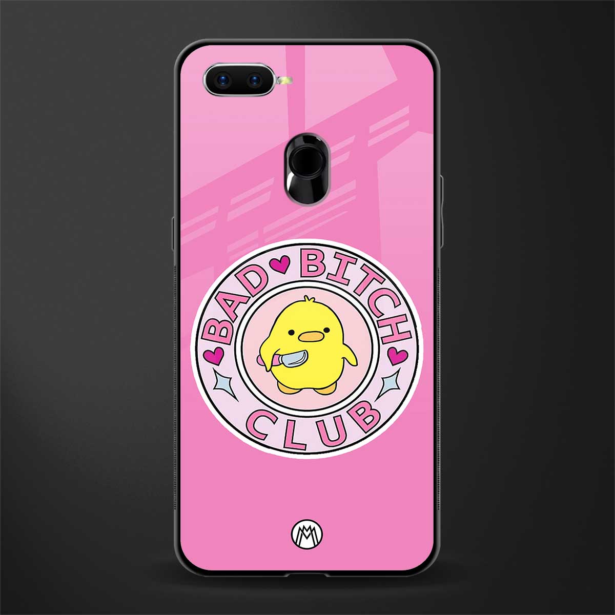 bad bitch club glass case for oppo a7 image