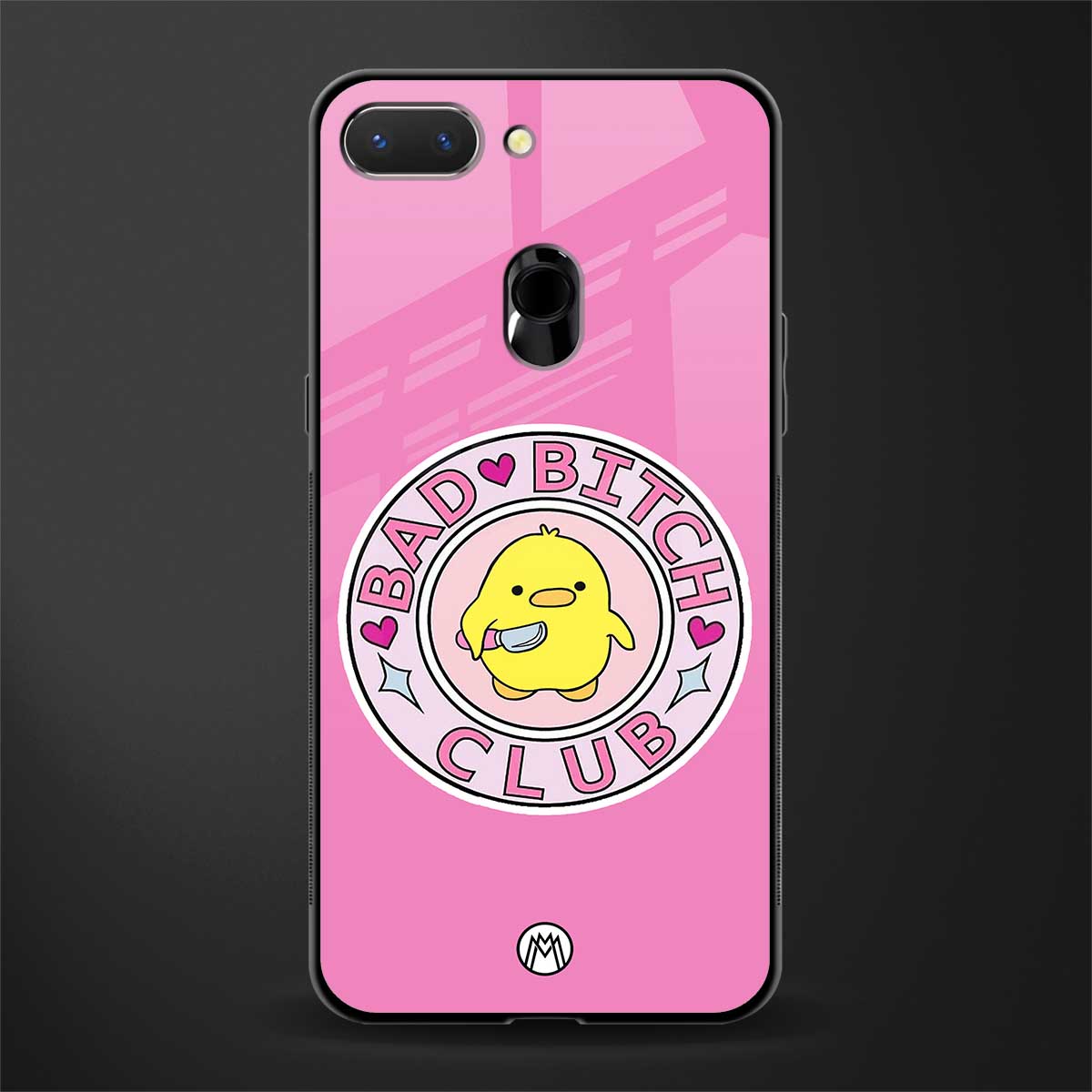 bad bitch club glass case for oppo a5 image