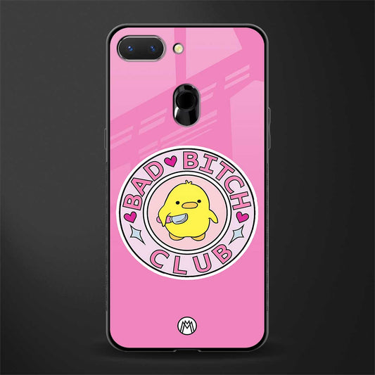 bad bitch club glass case for oppo a5 image