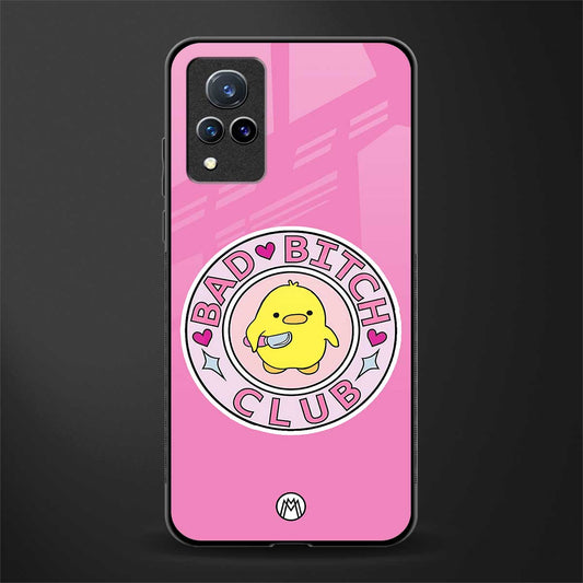 bad bitch club glass case for vivo v21 5g image