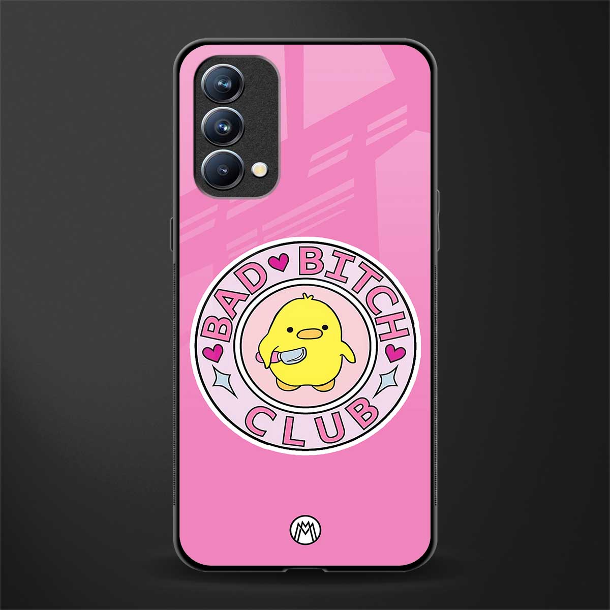 bad bitch club glass case for oppo f19 image