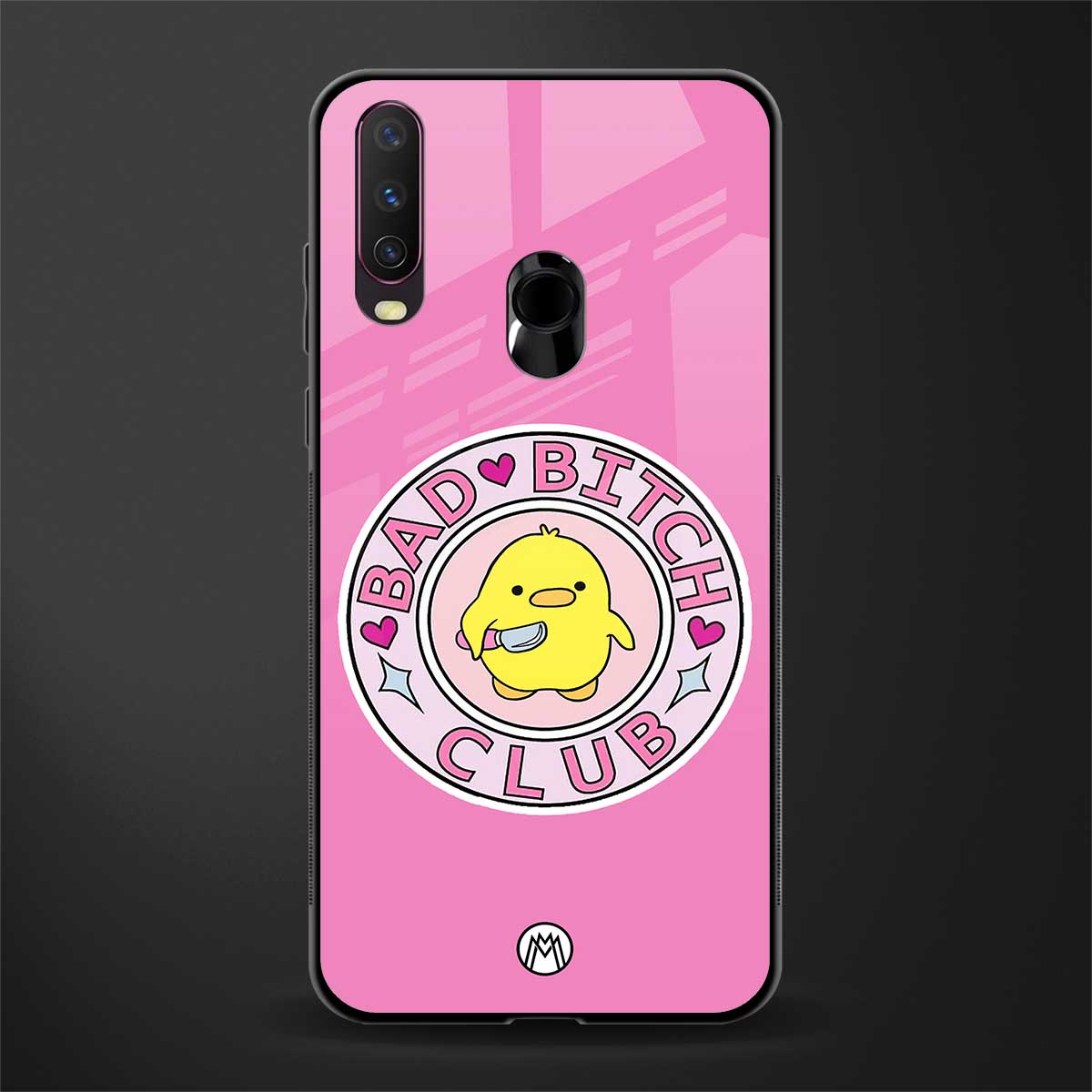 bad bitch club glass case for vivo y12 image