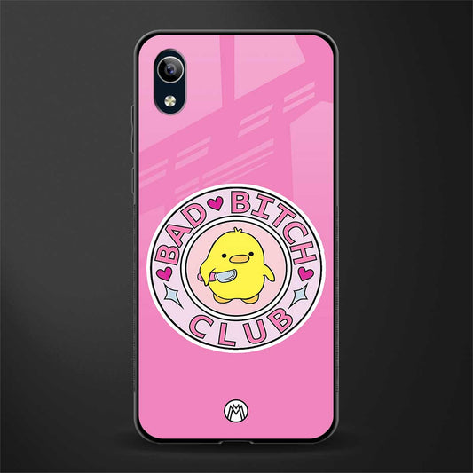 bad bitch club glass case for vivo y90 image
