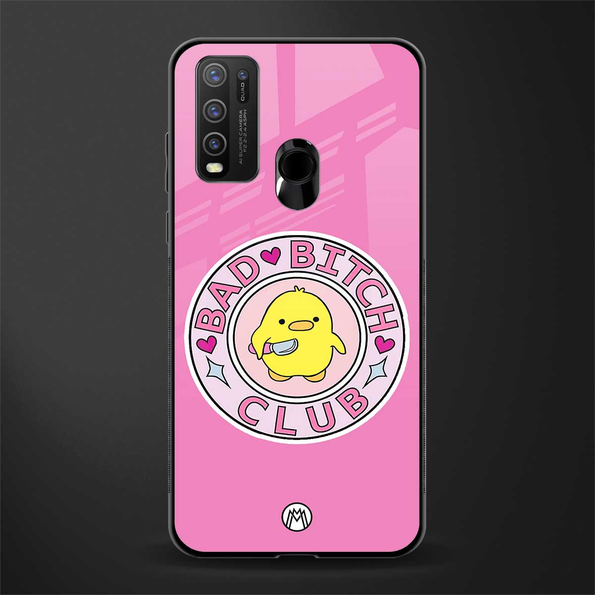 bad bitch club glass case for vivo y50 image