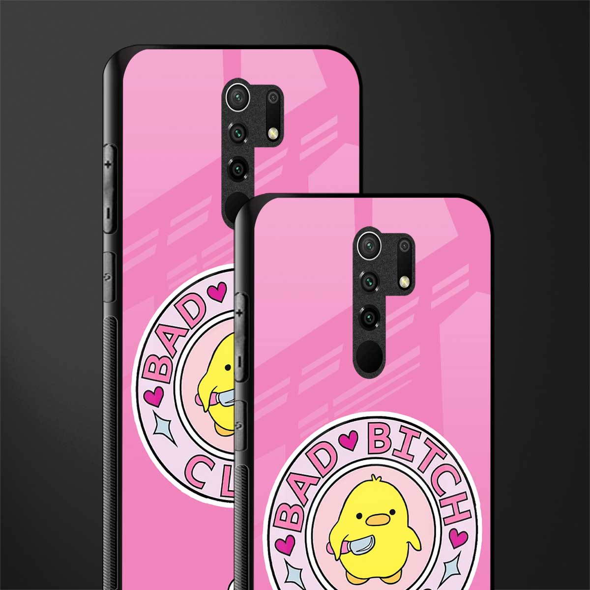 bad bitch club glass case for redmi 9 prime image-2