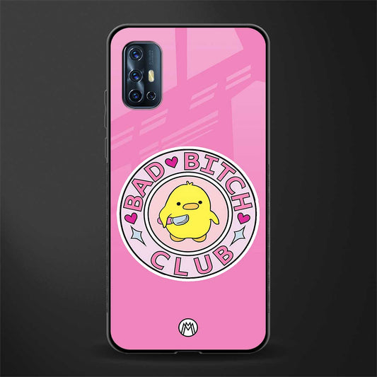 bad bitch club glass case for vivo v17 image