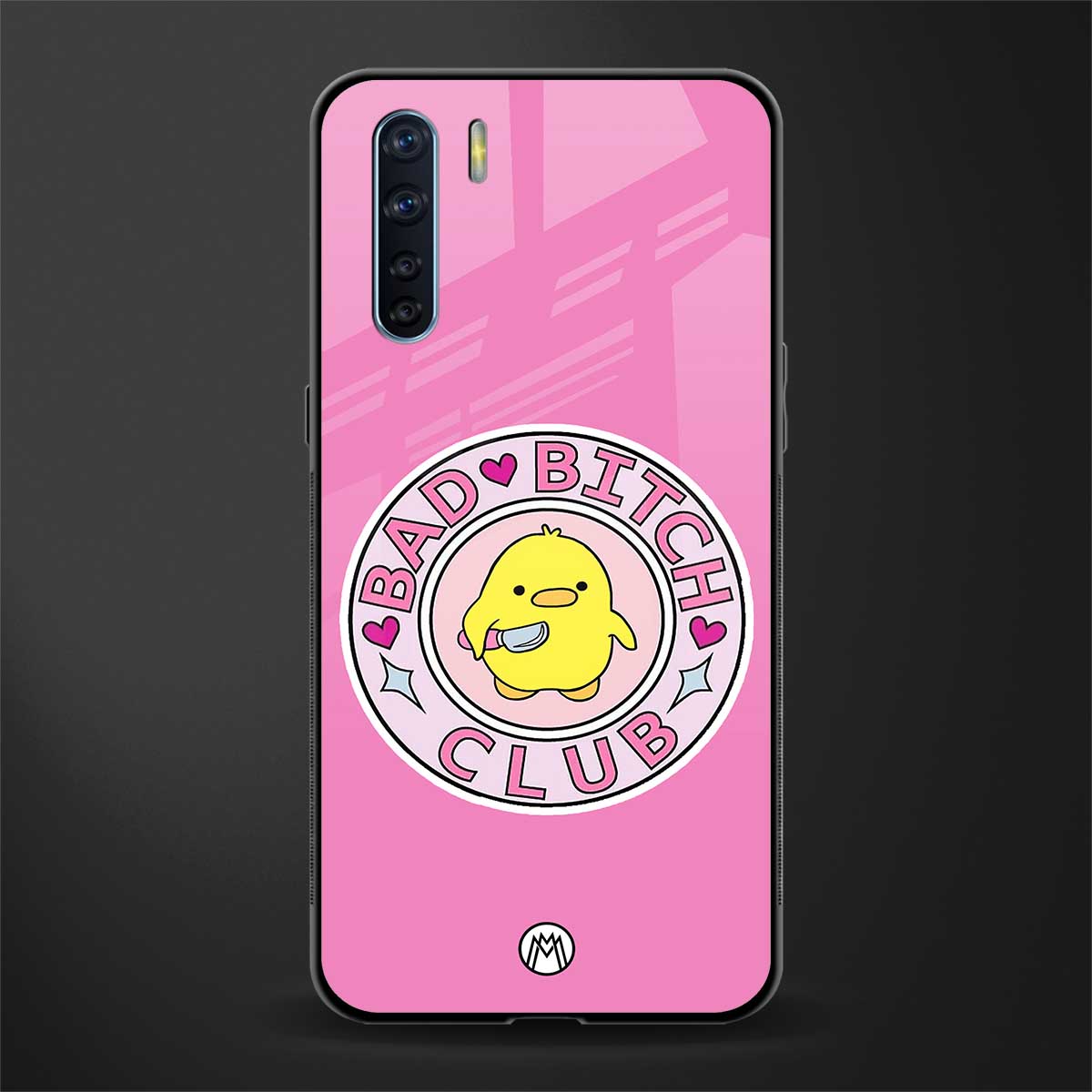 bad bitch club glass case for oppo f15 image
