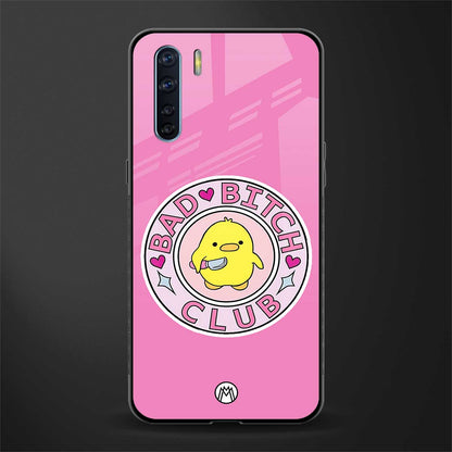 bad bitch club glass case for oppo f15 image