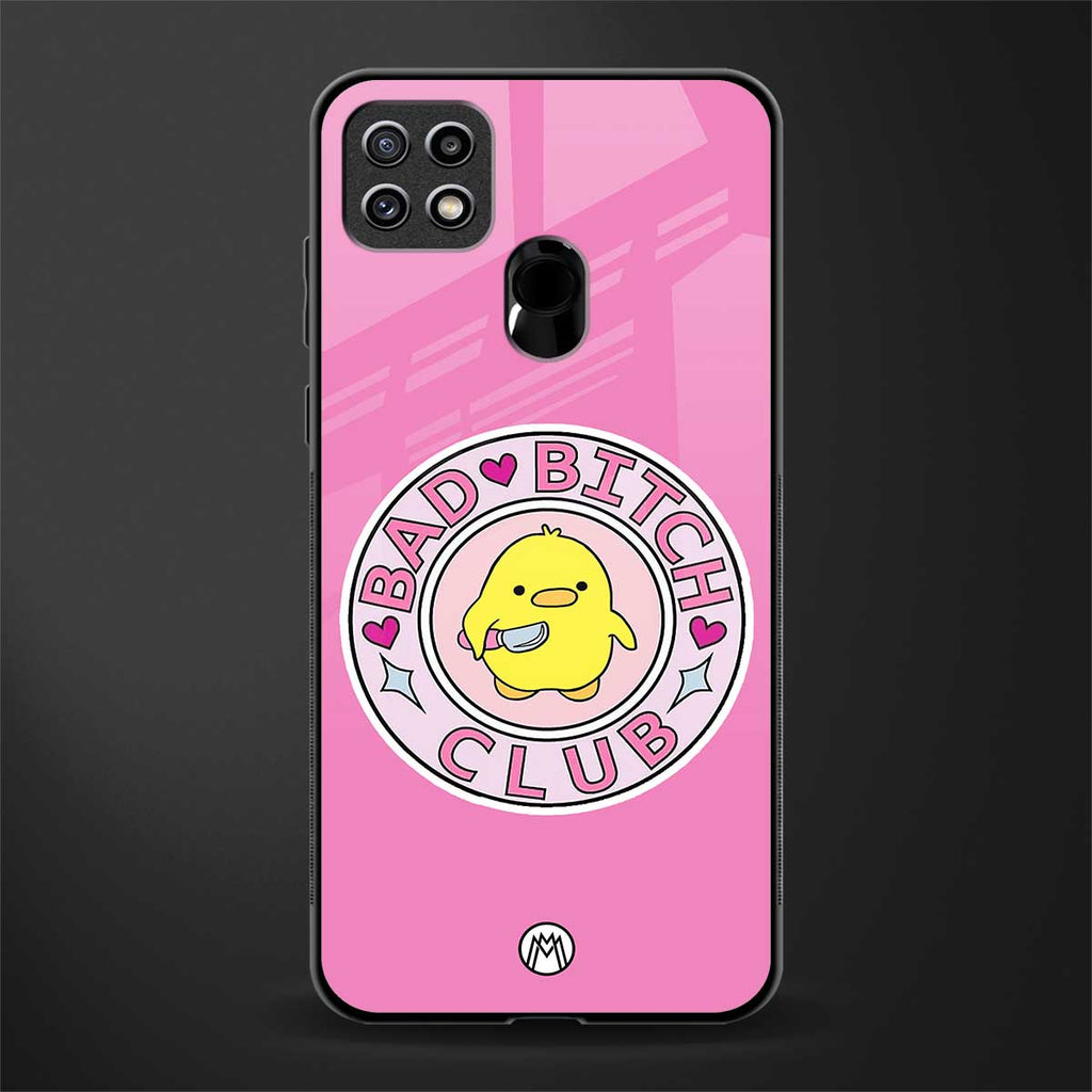 bad bitch club glass case for oppo a15 image