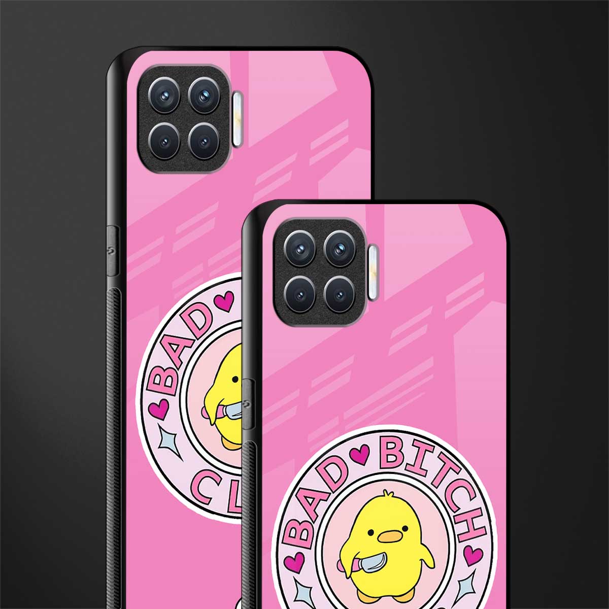 bad bitch club glass case for oppo f17 image-2