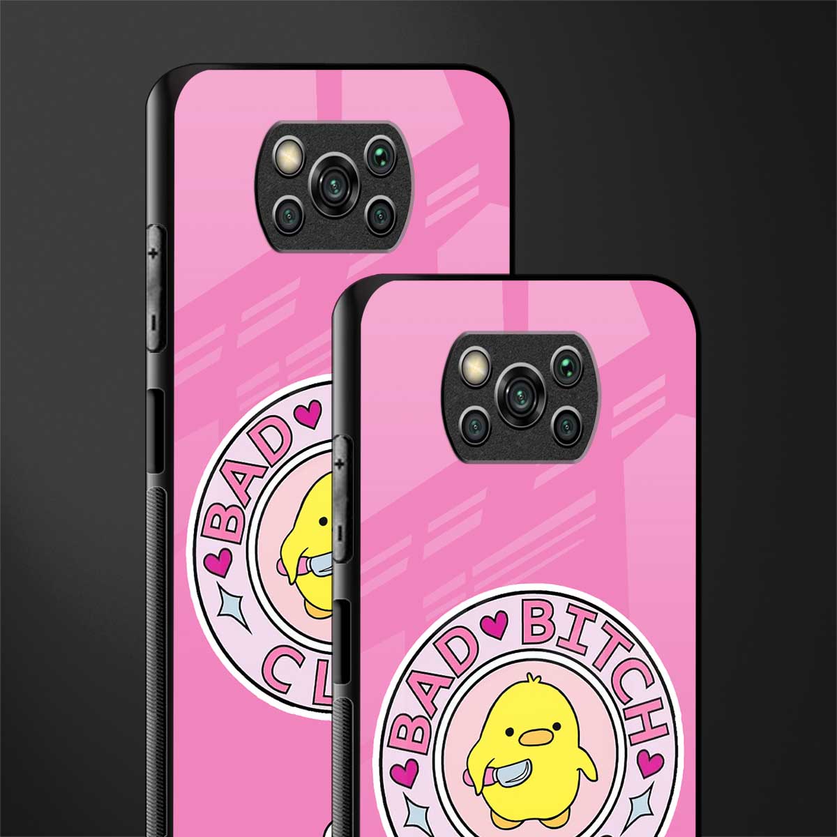 bad bitch club glass case for poco x3 image-2