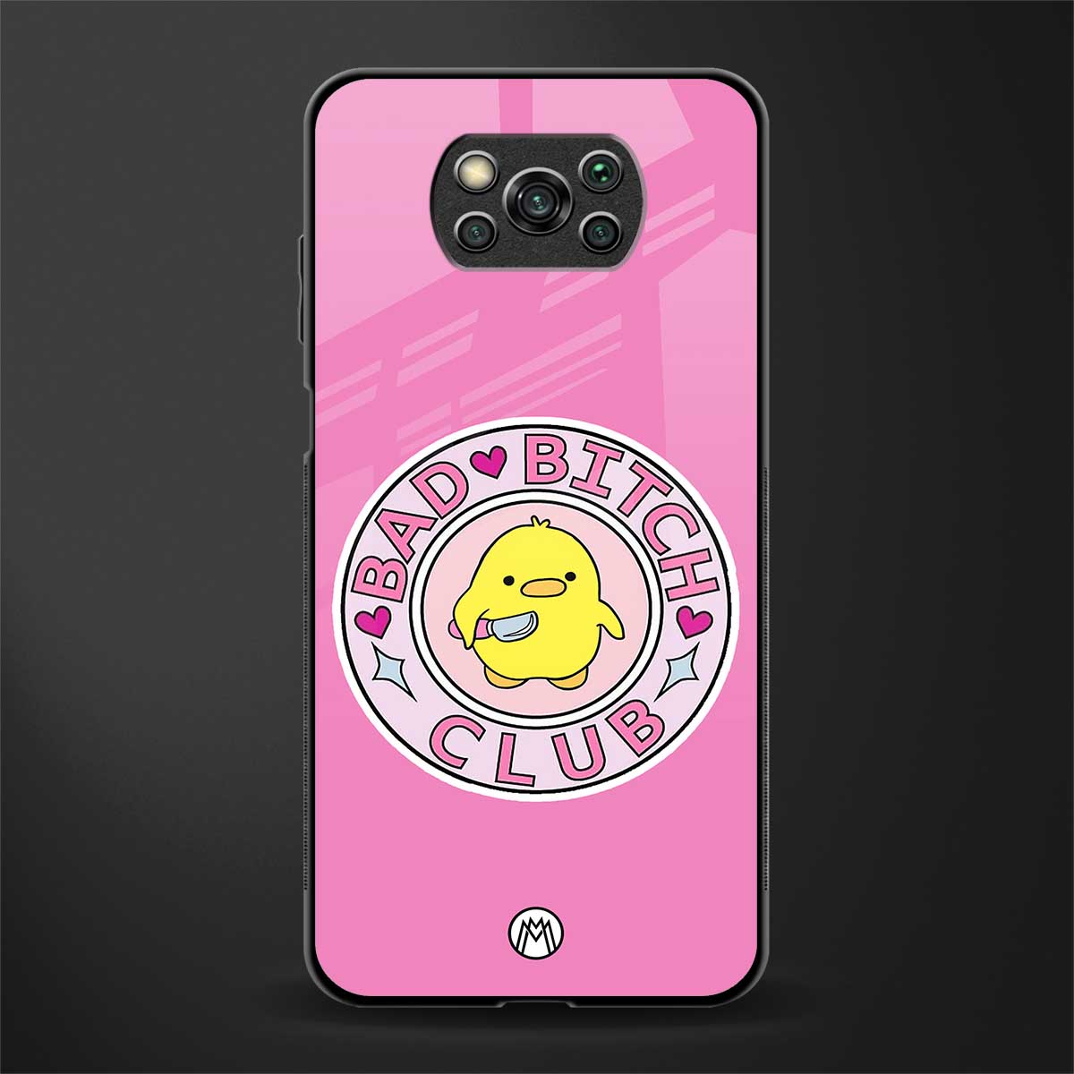 bad bitch club glass case for poco x3 image