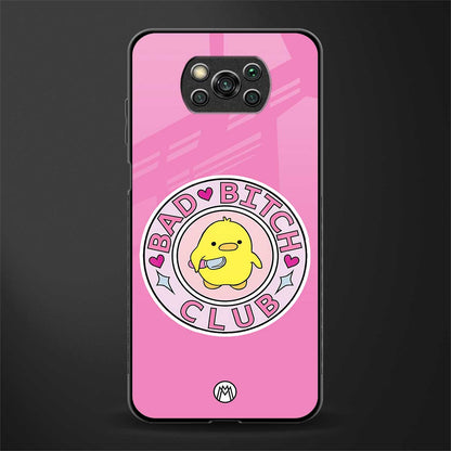 bad bitch club glass case for poco x3 image