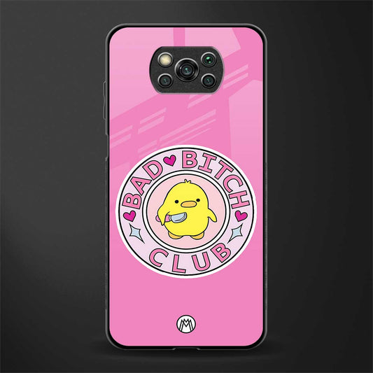 bad bitch club glass case for poco x3 image