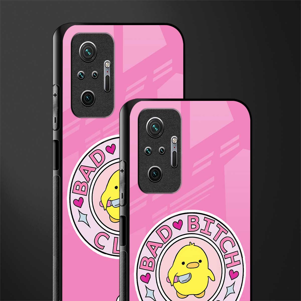 bad bitch club glass case for redmi note 10 pro image-2