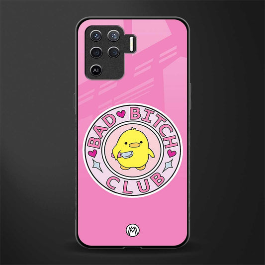 bad bitch club glass case for oppo f19 pro image