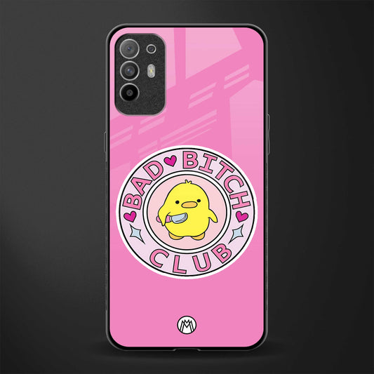 bad bitch club glass case for oppo f19 pro plus image