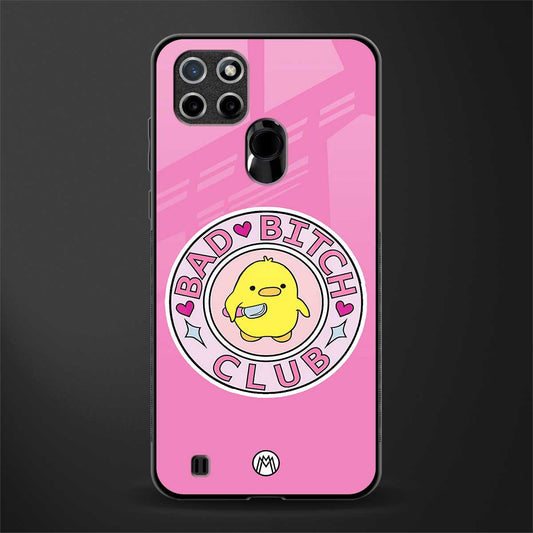 bad bitch club glass case for realme c21 image