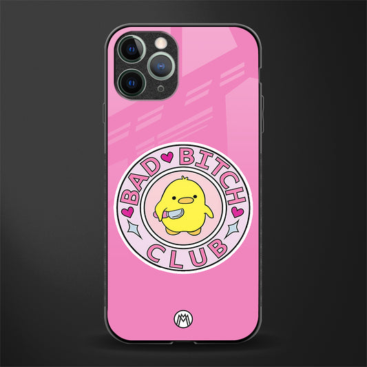 bad bitch club glass case for iphone 11 pro image